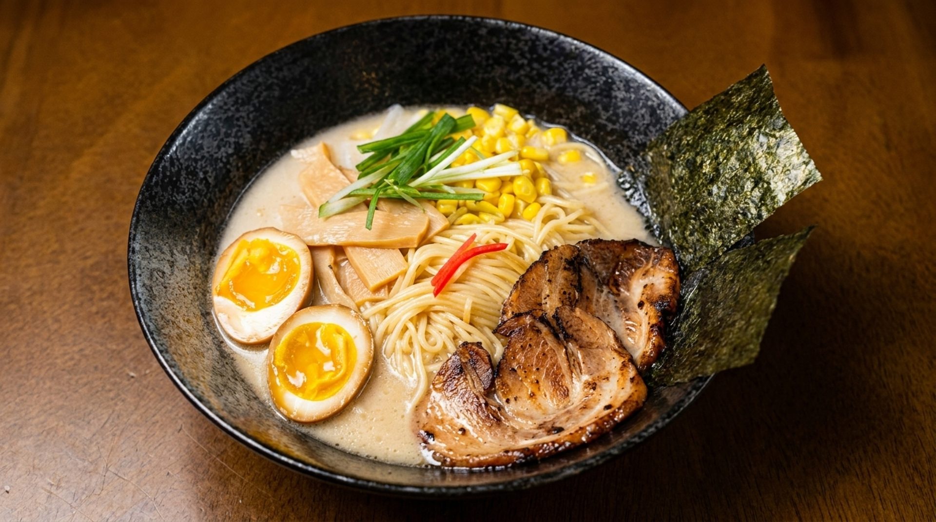 Tonkotsu, Shoyu, Miso, Spicy