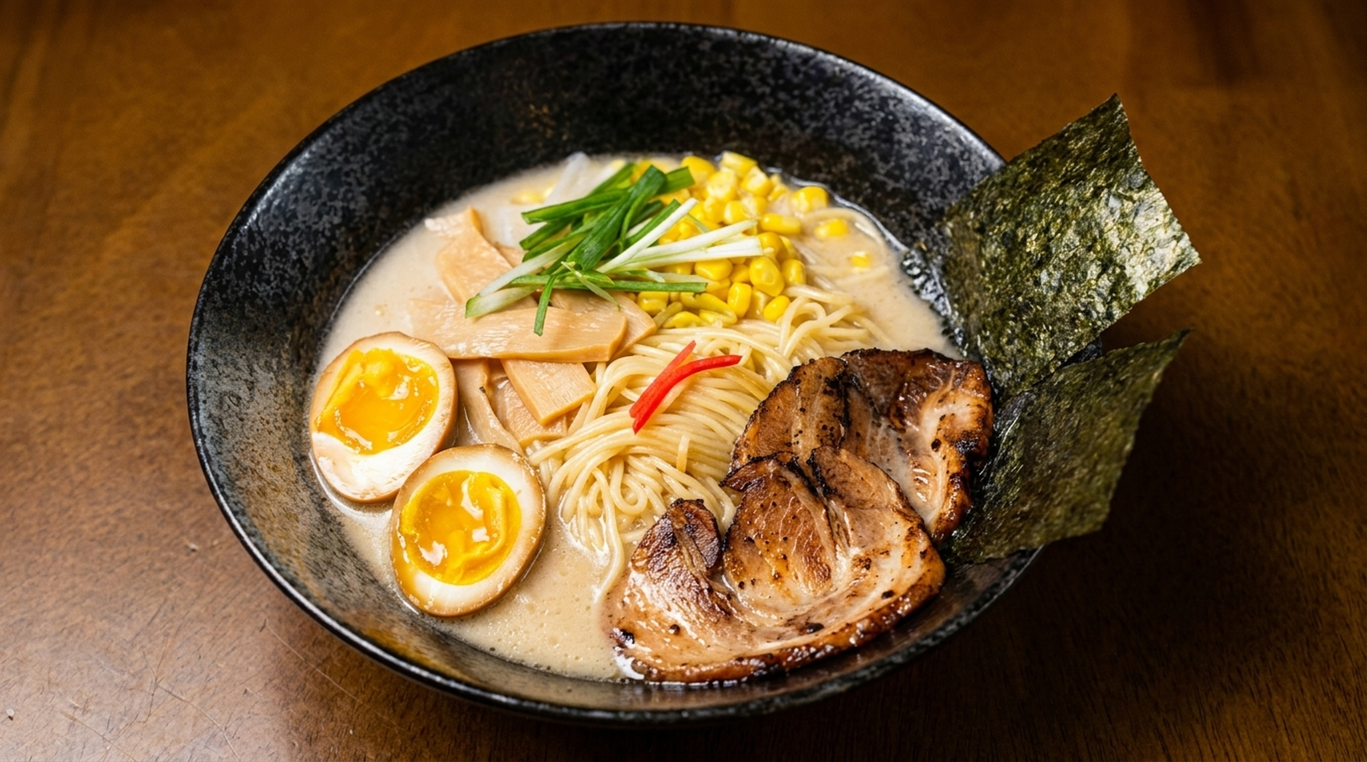 Tonkotsu, Shoyu, Miso, Spicy