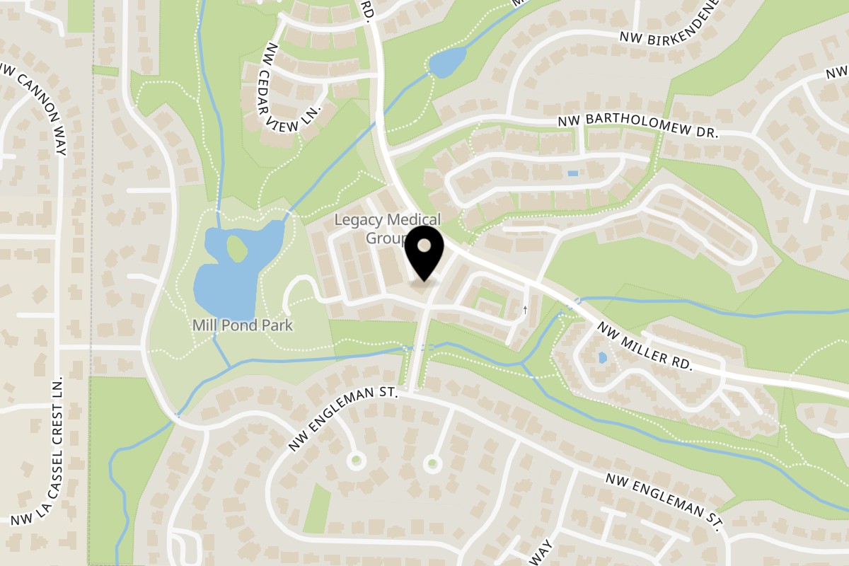 Map showing the location of Kozan Ramen on 2037 NW Miller Rd in Portland